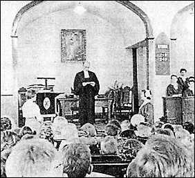 Rally Day in the old church, 1958. Reverend John J. Towers in Chancel.